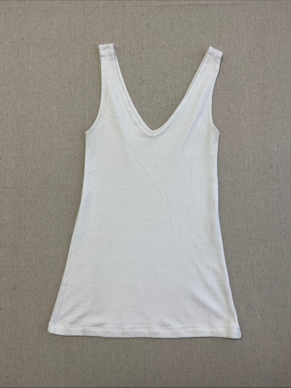 Michael Stars White V Neck Tank Top One Size USA Soft Stretch Basic